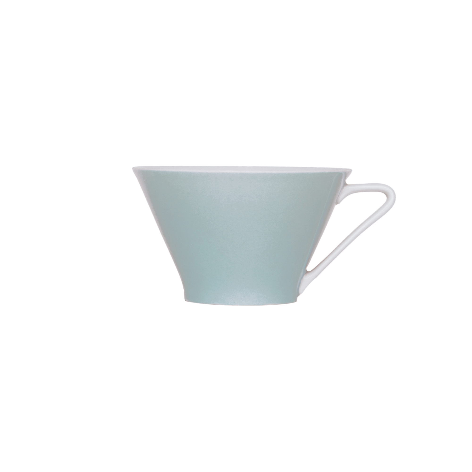 Produktbild von DAISY Melange Kaffeetasse in blaugrau, 0,2 l, seitliche Ansicht