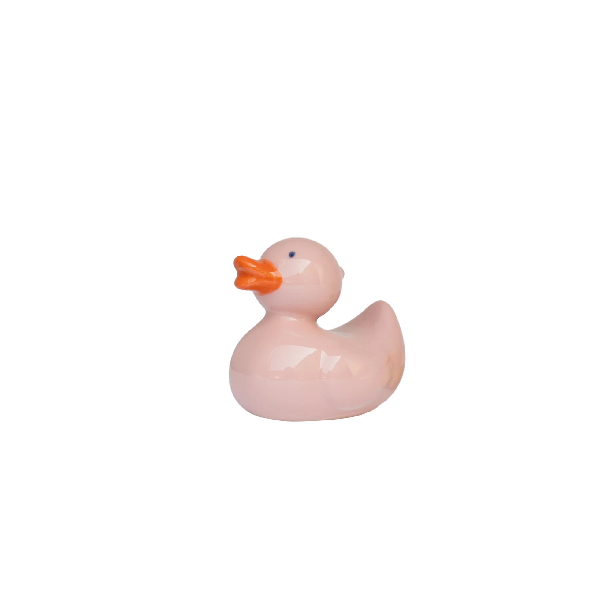 Produktbild von DAISY Ente groß in rosa, handbemalt, Höhe: ca. 9 cm, seitliche Ansicht