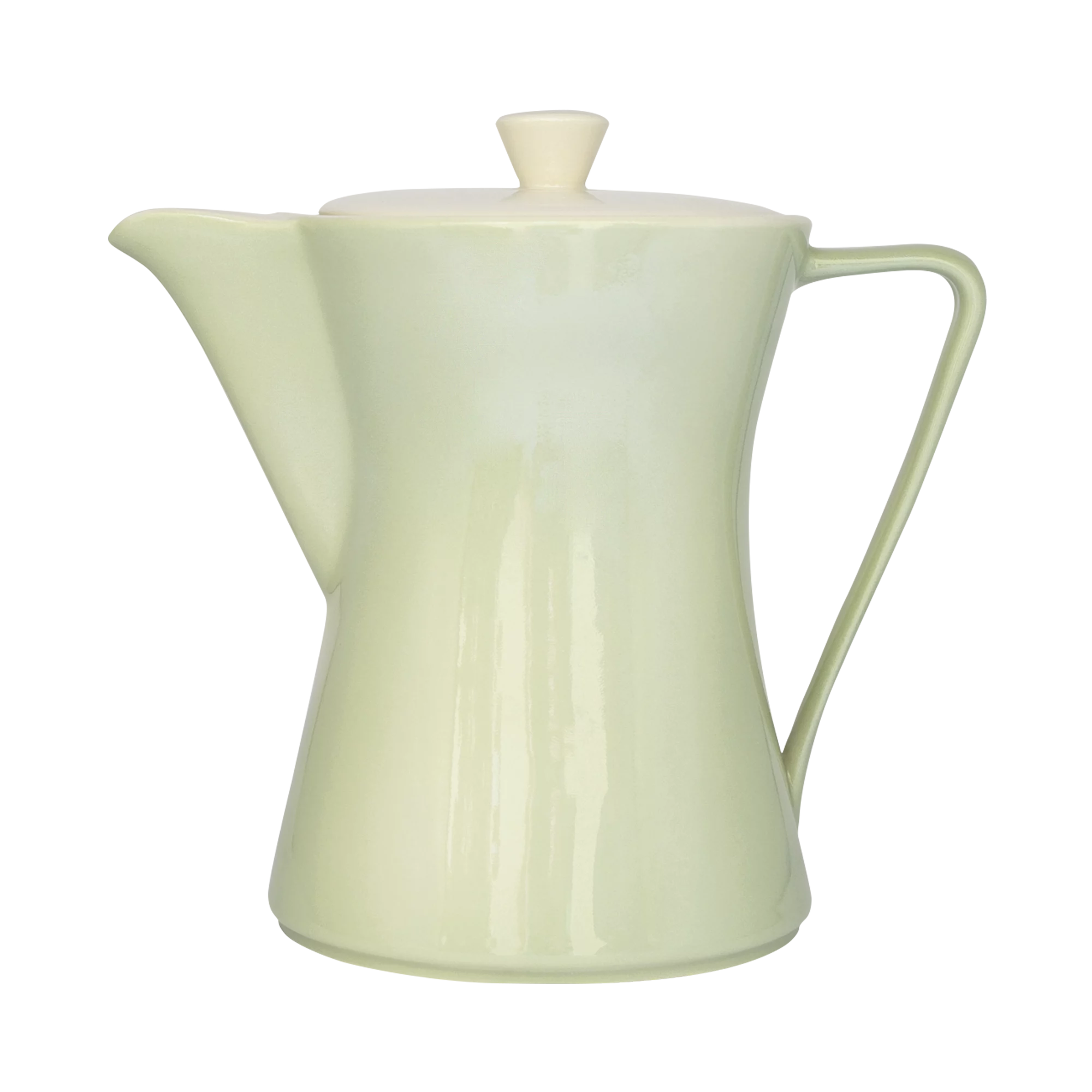 Produktbild DAISY Melange Kaffeekanne in seladongrün, 1 Liter, inkl. Deckel in weiß, seitliche Ansicht