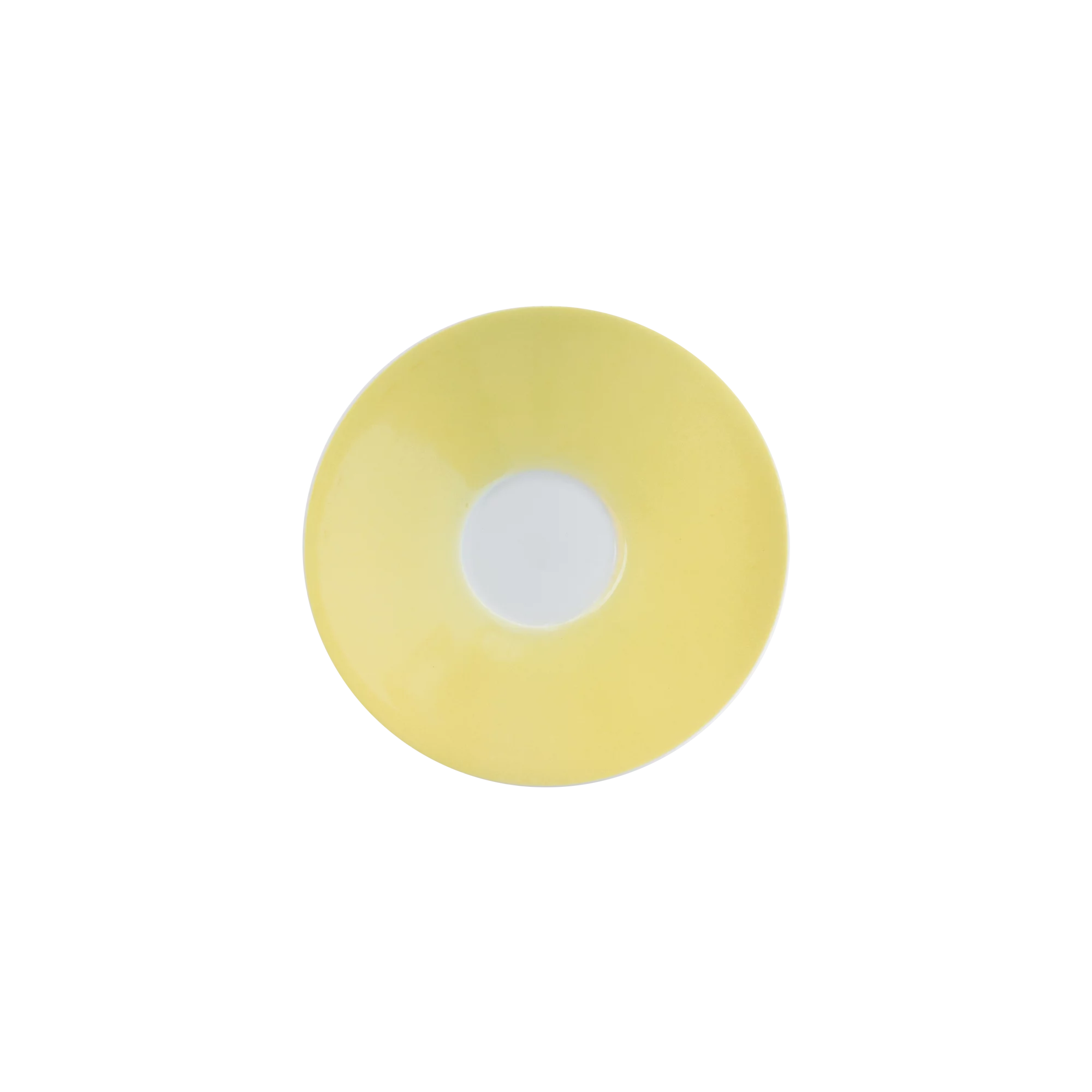 Produktbild von DAISY Melange Kaffeeuntertasse in gelb, Durchmesser 15 cm, Ansicht von oben