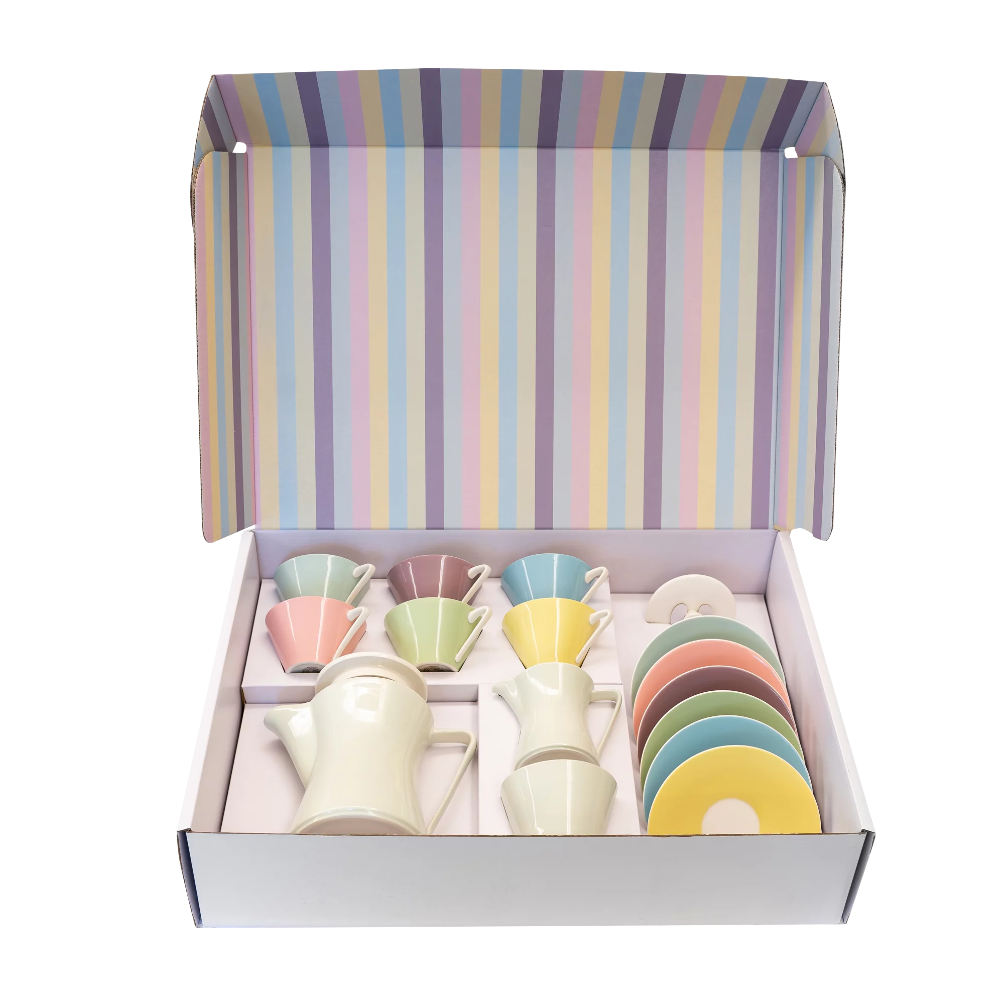 Produktbild von 17-teiligem DAISY Melange Kaffee-Service in Geschenkverpackung, Ansicht von oben